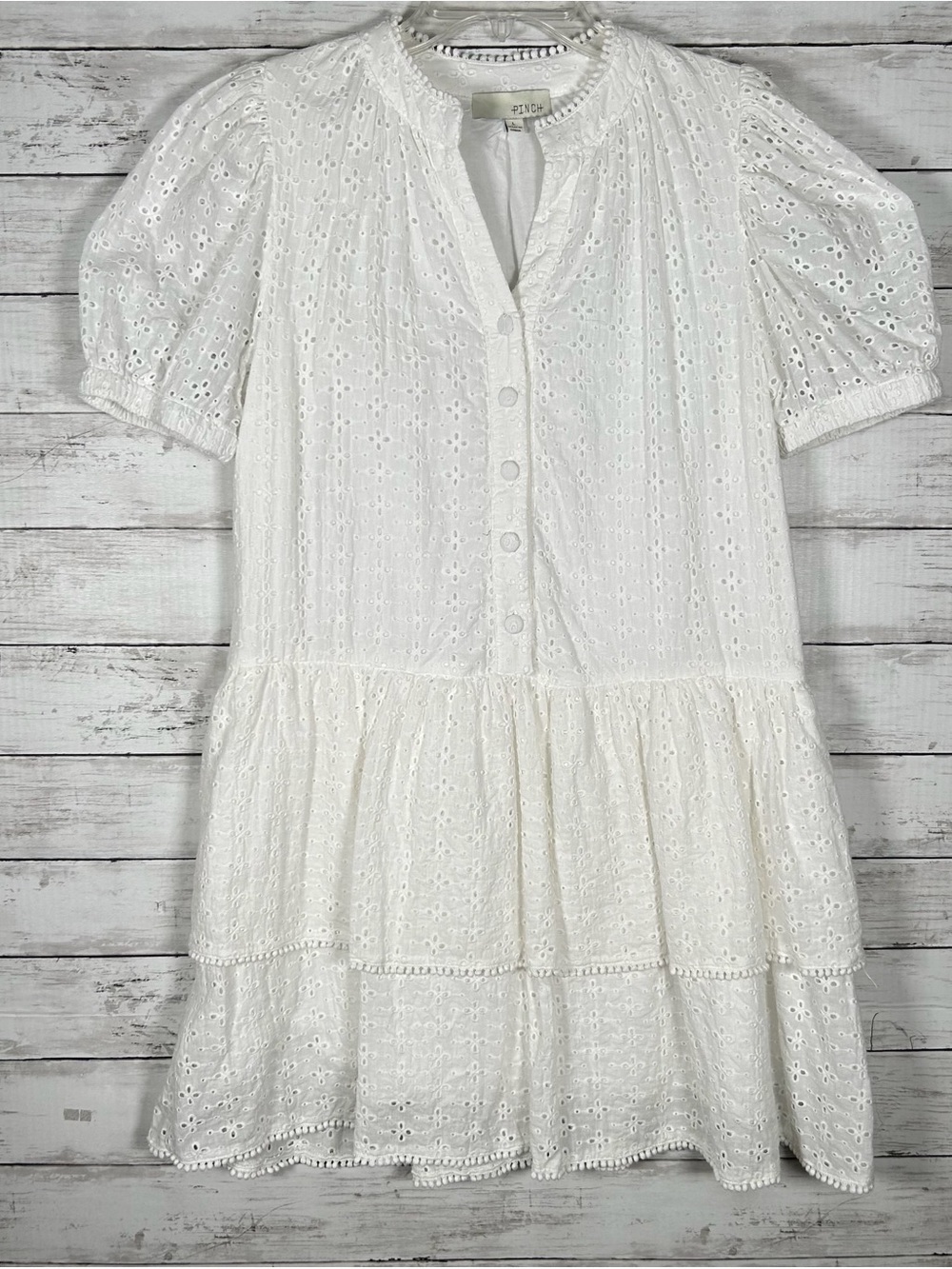 Pinch Eyelet Tiered Puff Sleeve Dress White L
In excellent clean condition - Picture 2 of 9